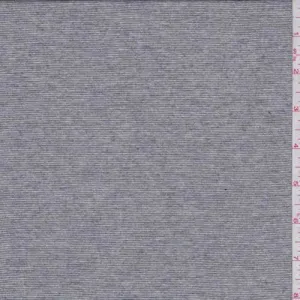 1 7/8 YD PC-Heather Grey Micro Stripe Rayon Jersey Knit Fabric