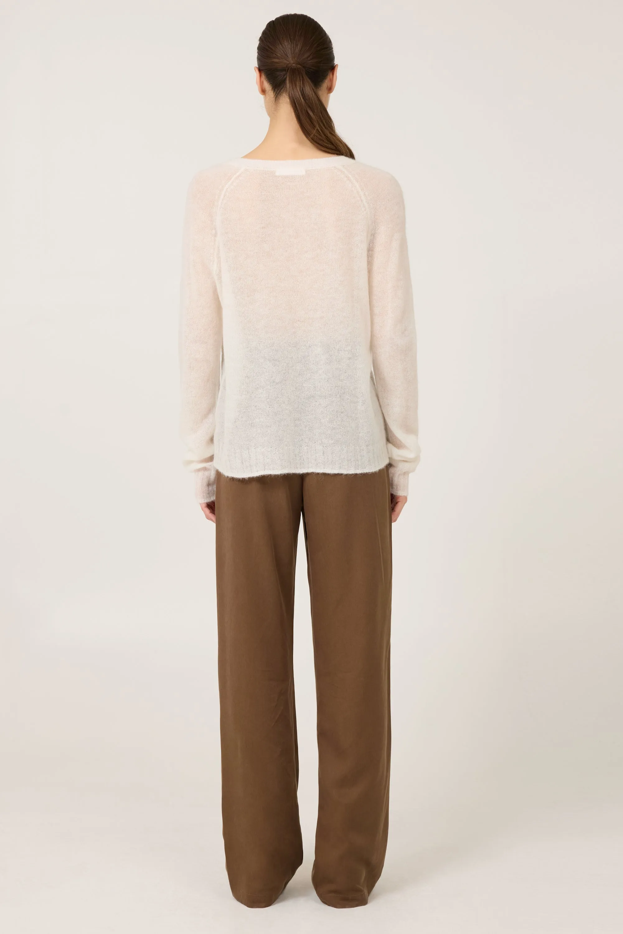 Addison Vneck Pullover - Ivory