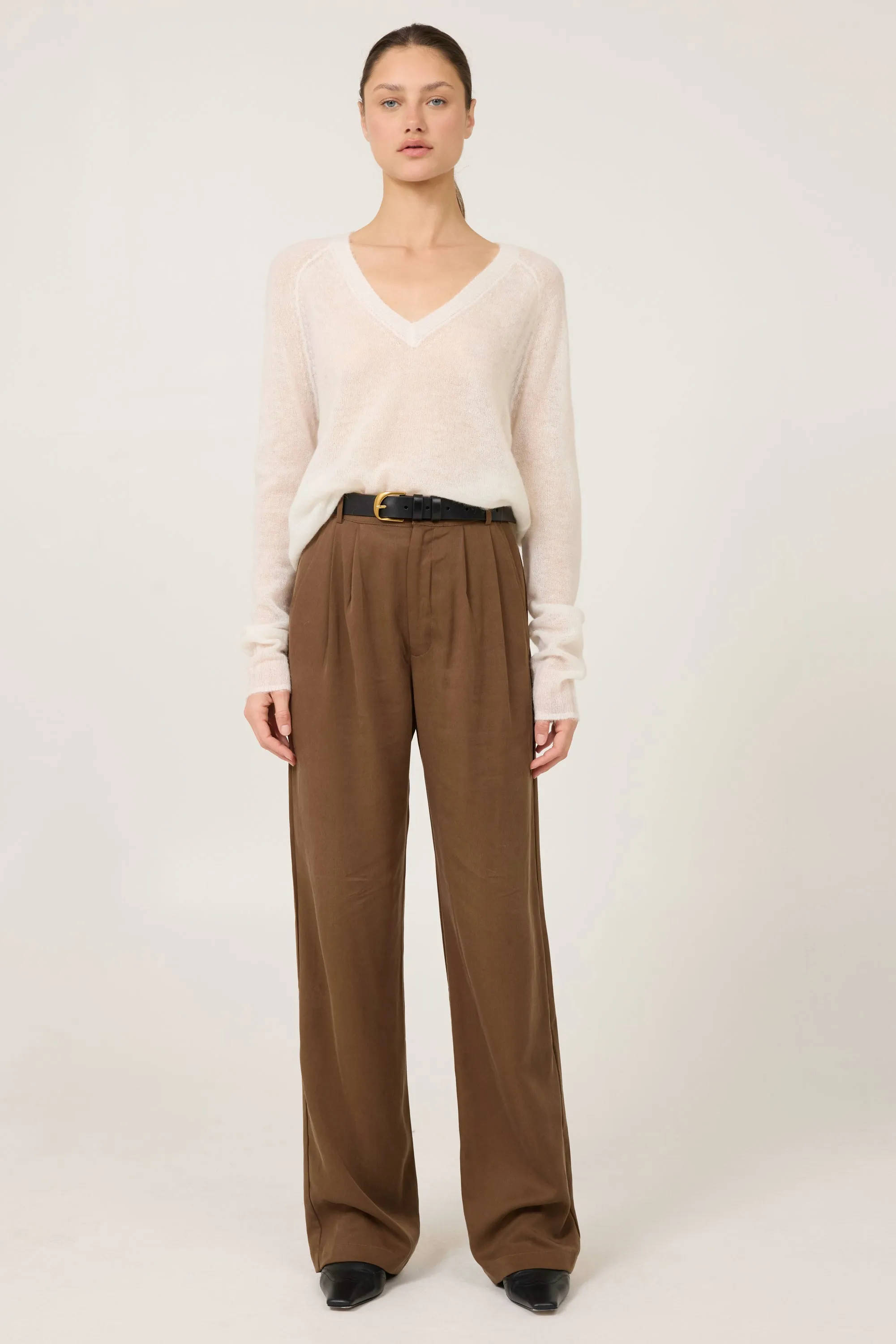 Addison Vneck Pullover - Ivory