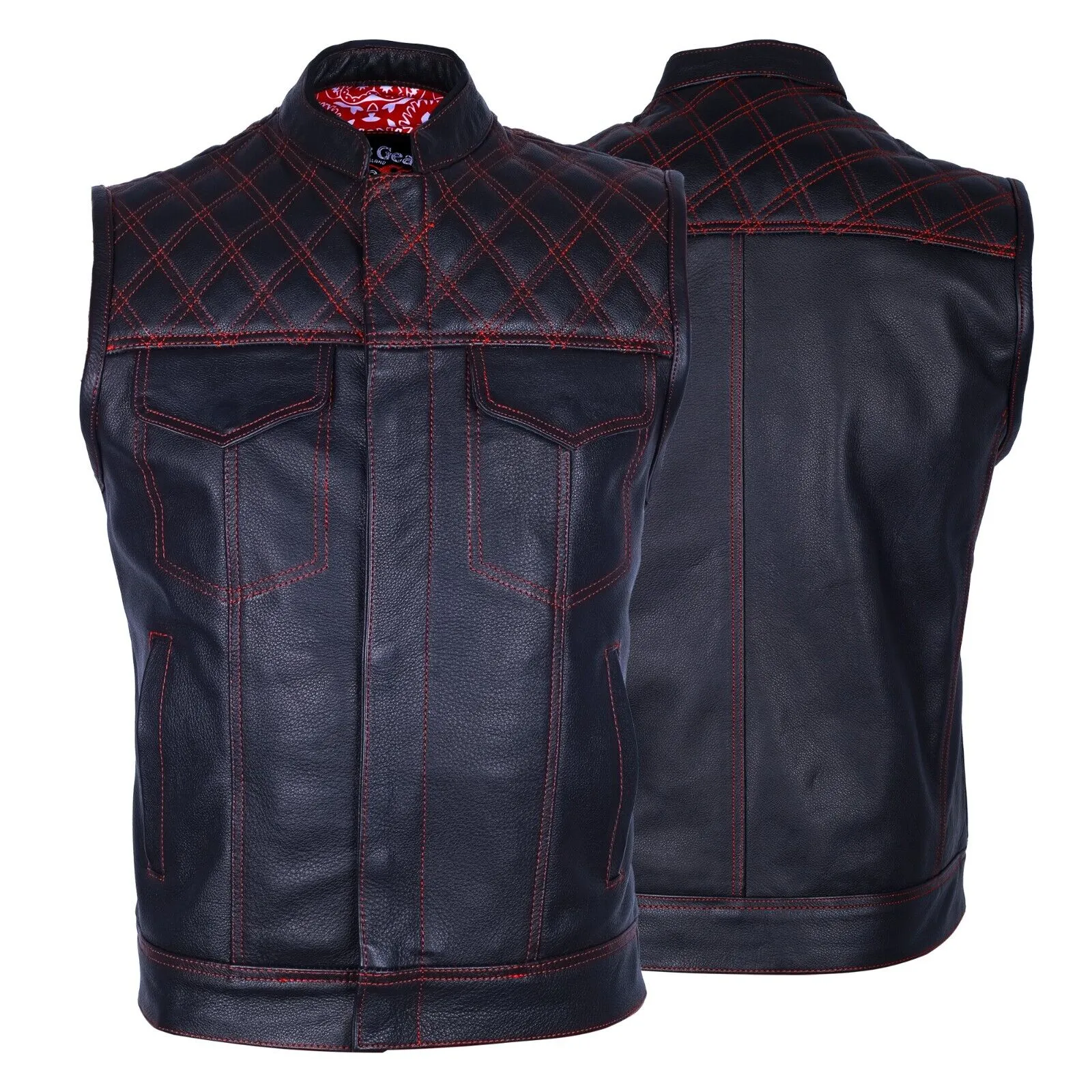 BGA Motorcycle Club Touring Diamond Quilted Leather Vests/Jacket