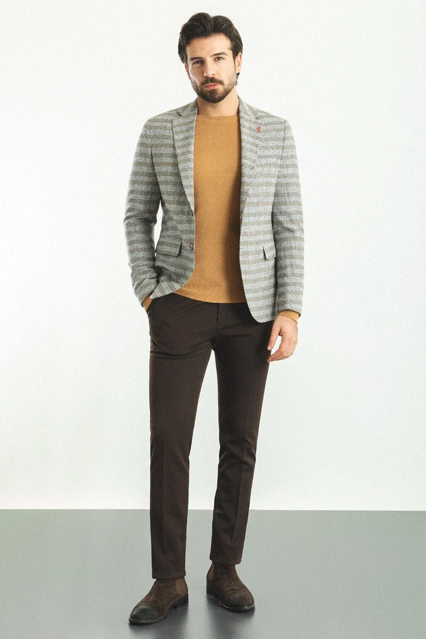 Bojoni Pezza Slim Fit Grey Yellow Blazer