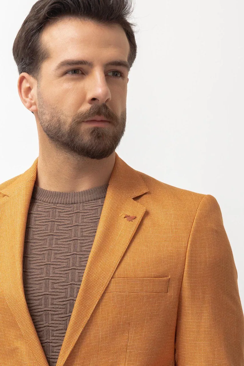 Bojoni Pezza Slim Fit Mustard Blazer