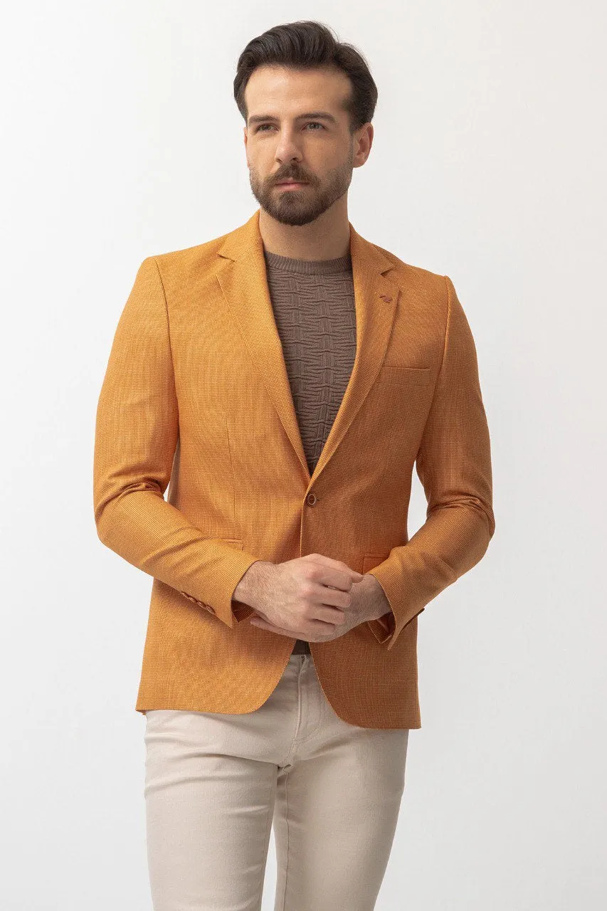 Bojoni Pezza Slim Fit Mustard Blazer