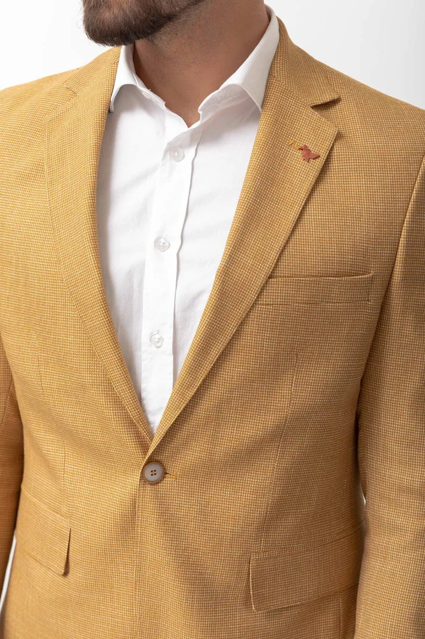 Bojoni Pezza Slim Fit Yellow Blazer