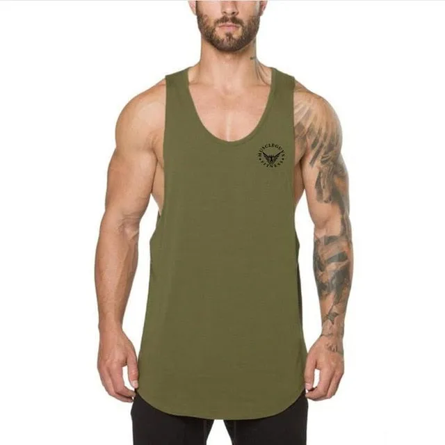 Brand gyms clothing Brand singlet canotte bodybuilding stringer tank top men fitness shirt muscle guys sleeveless vest Tanktop