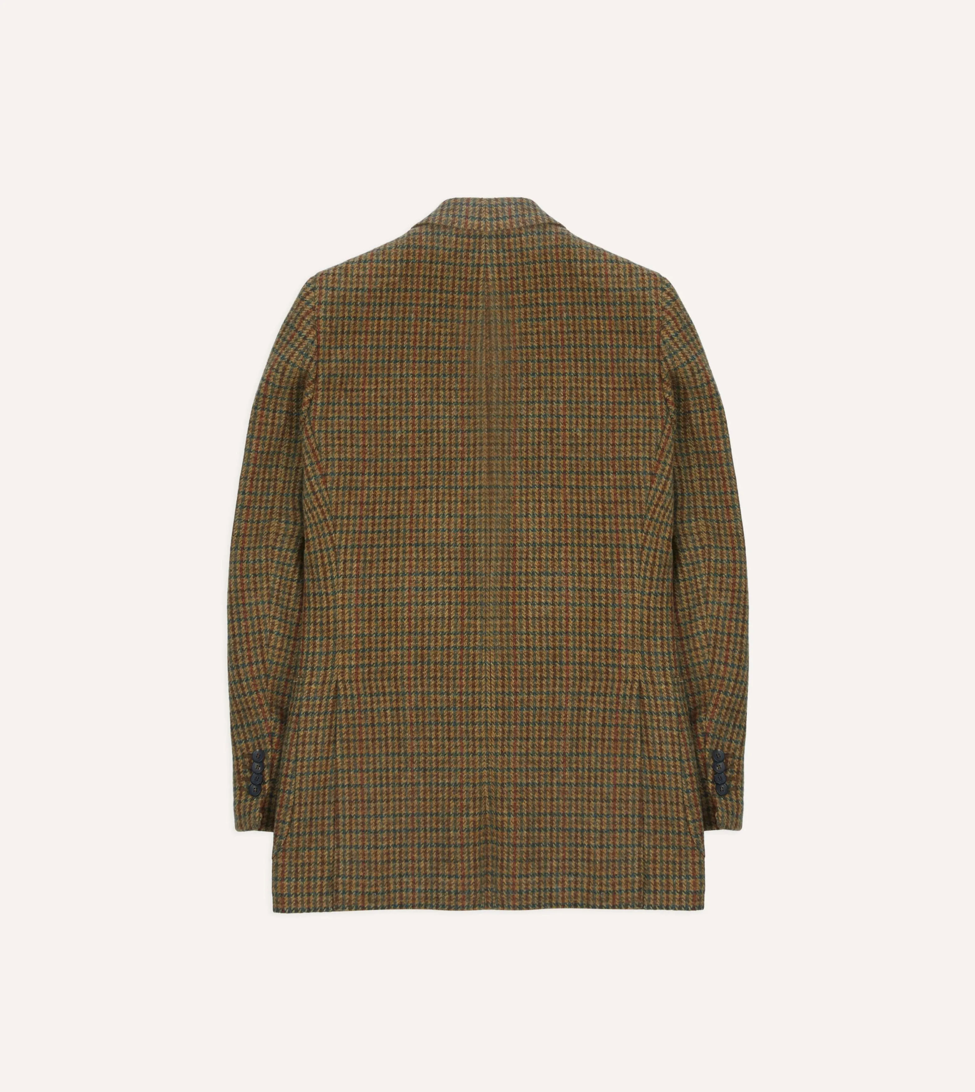 Brown Houndstooth Check Tweed Blazer