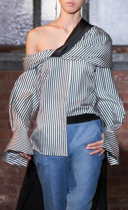 'Calla' off-the-shoulder striped Top