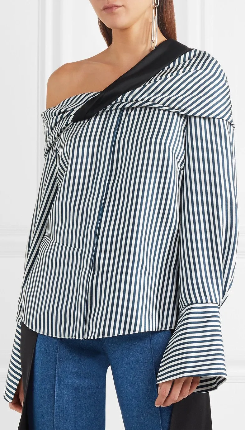 'Calla' off-the-shoulder striped Top