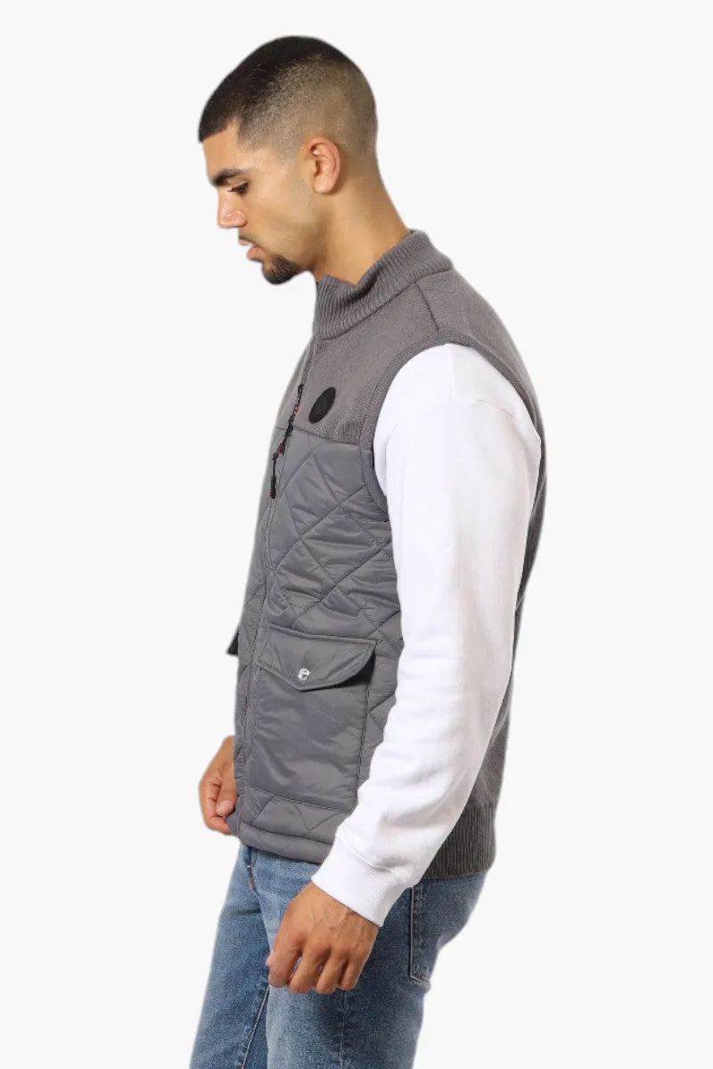 Canada Weather Gear Sweater Knit Polyfill Puffer Vest - Grey