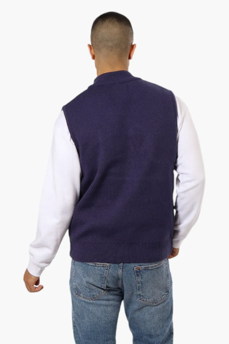 Canada Weather Gear Sweater Knit Polyfill Puffer Vest - Navy