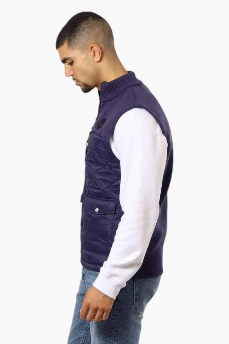 Canada Weather Gear Sweater Knit Polyfill Puffer Vest - Navy