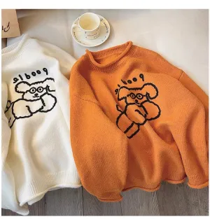 cartoon round neck sweater for women new style long-sleeved sweater trendy    S4876