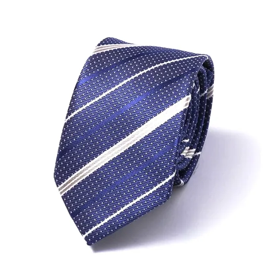 Classy Men Blue Elegant Silk Skinny Tie