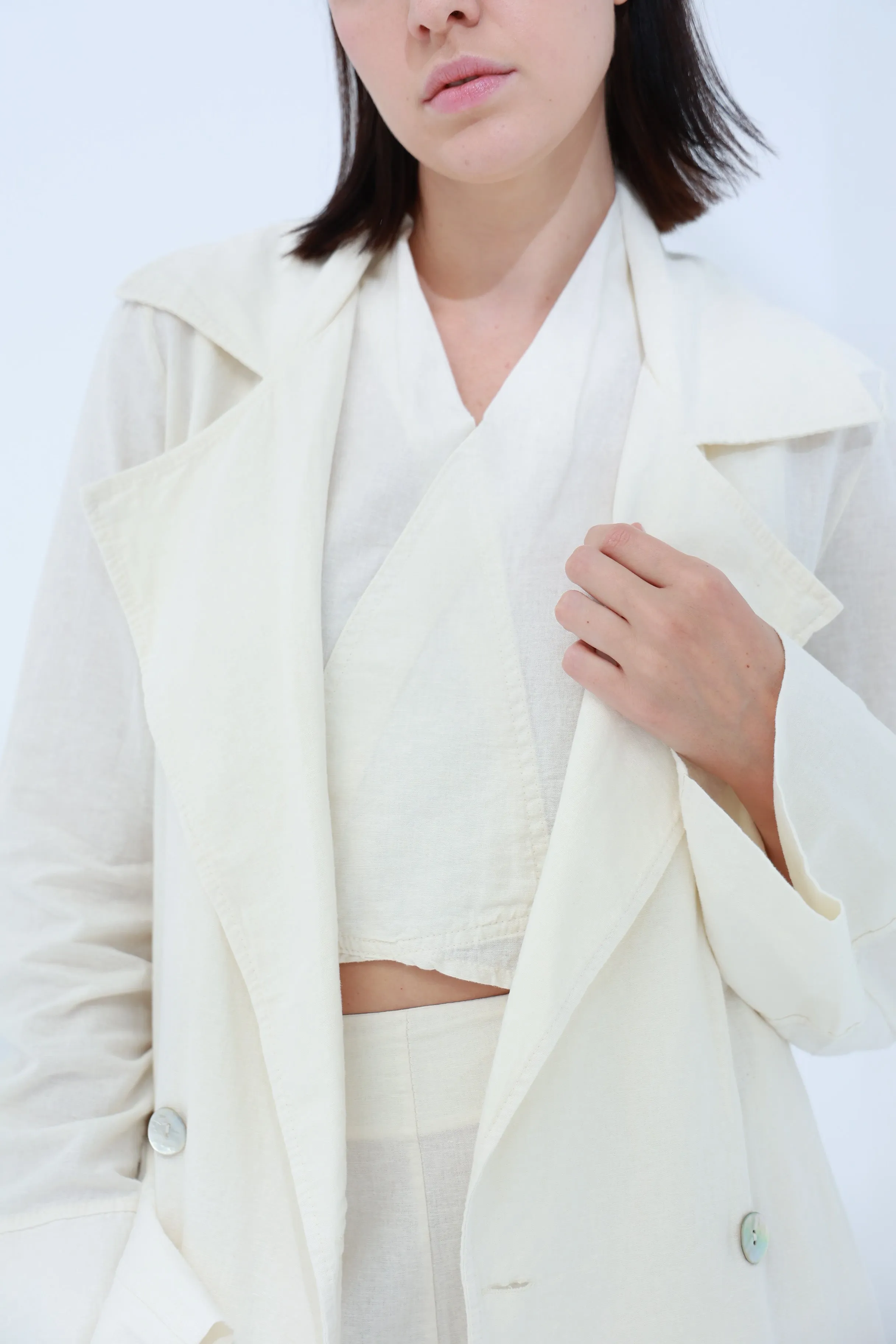 Colpo Long Linen Cardigan Burro