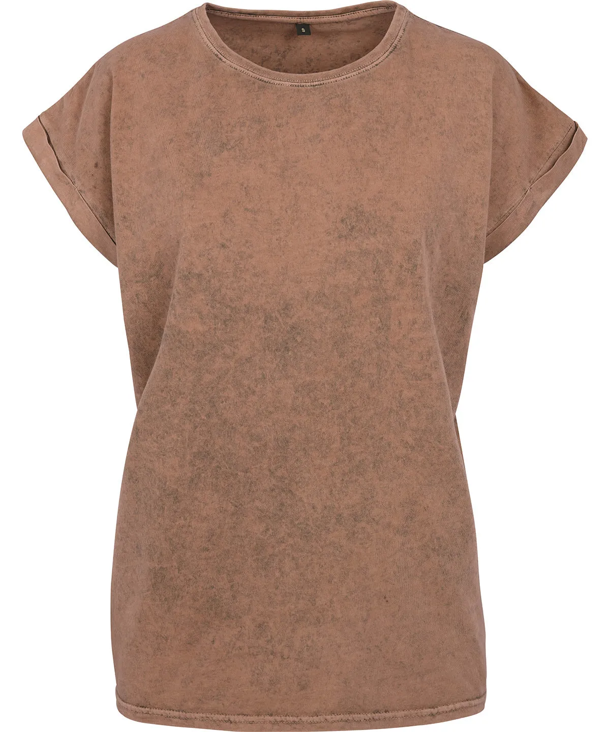 Dark Khaki - Women's acid washed extended shoulder tee