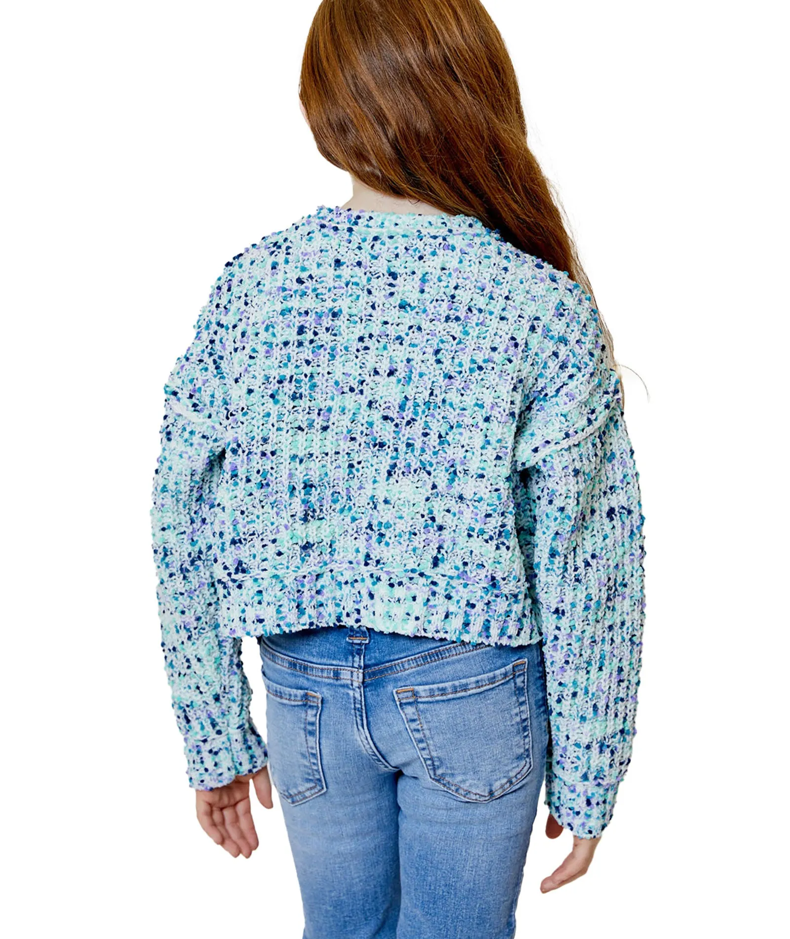 Design History Girls Dashing Blue Combo Sweater