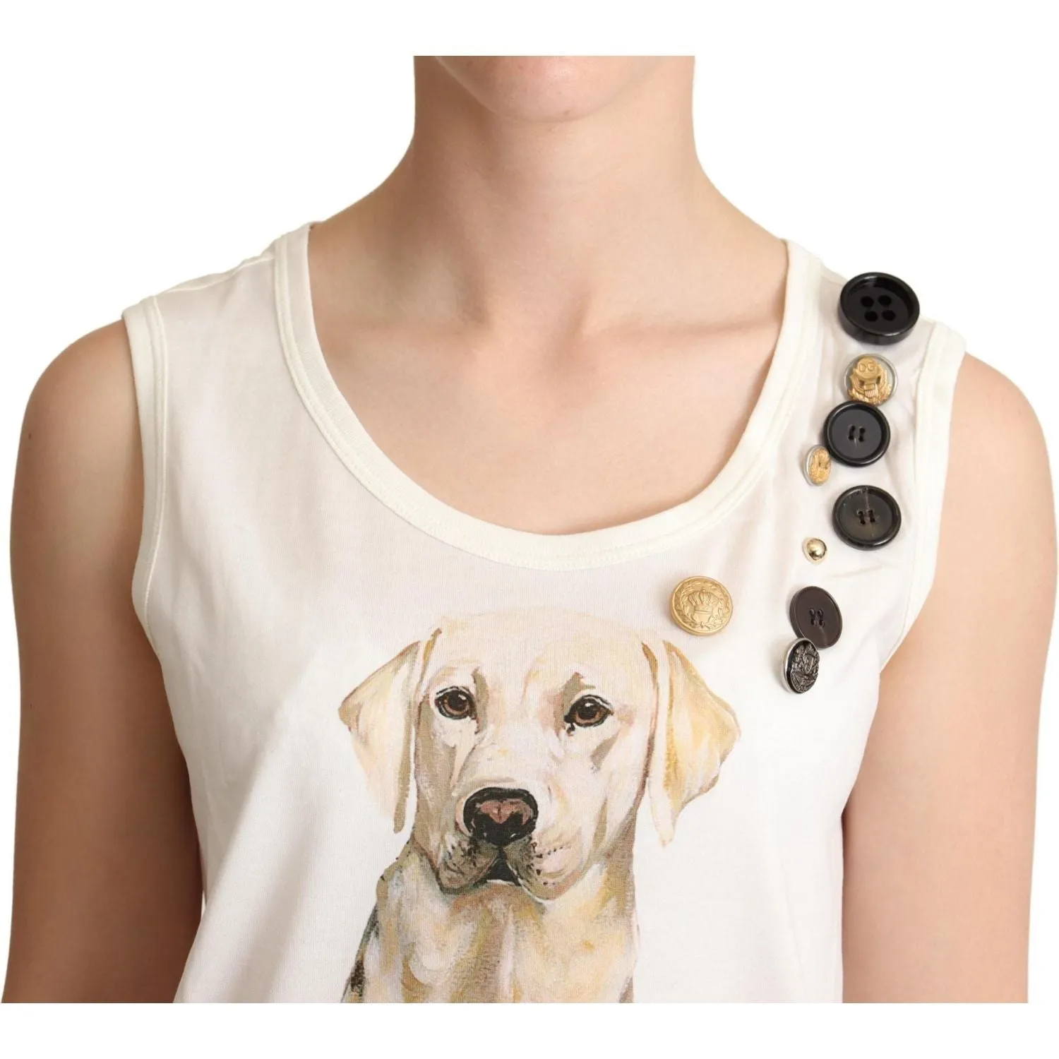 Dolce & Gabbana Chic Canine Floral Sleeveless Tank