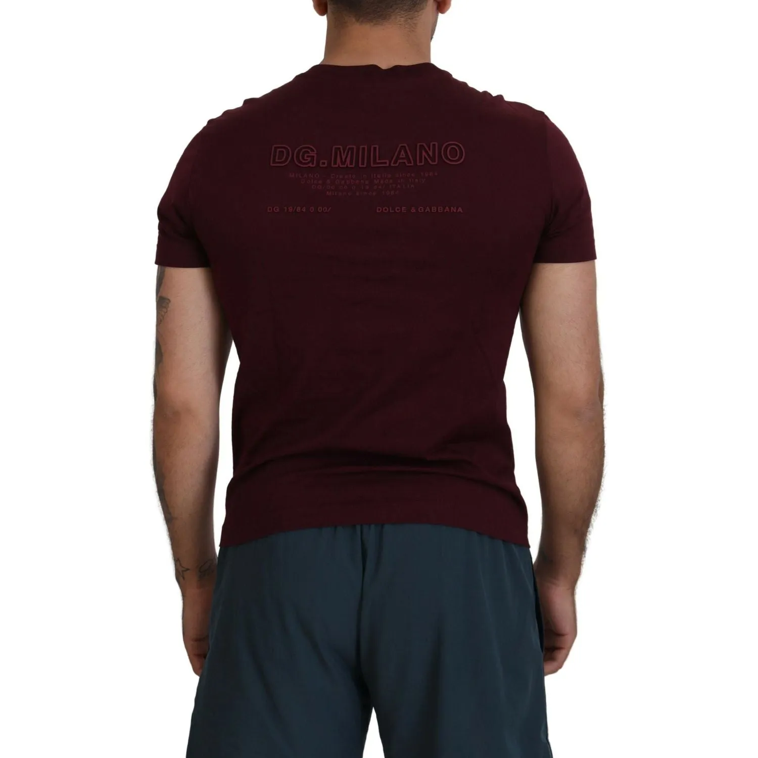 Dolce & Gabbana Elegant Maroon Crew Neck Casual Tee