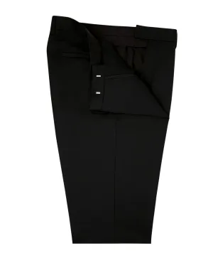 Flat Front Palmer Trousers Plain Black