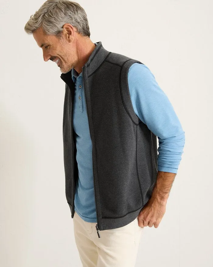 Flip Coast Reversible Vest in Black by Tommy Bahama