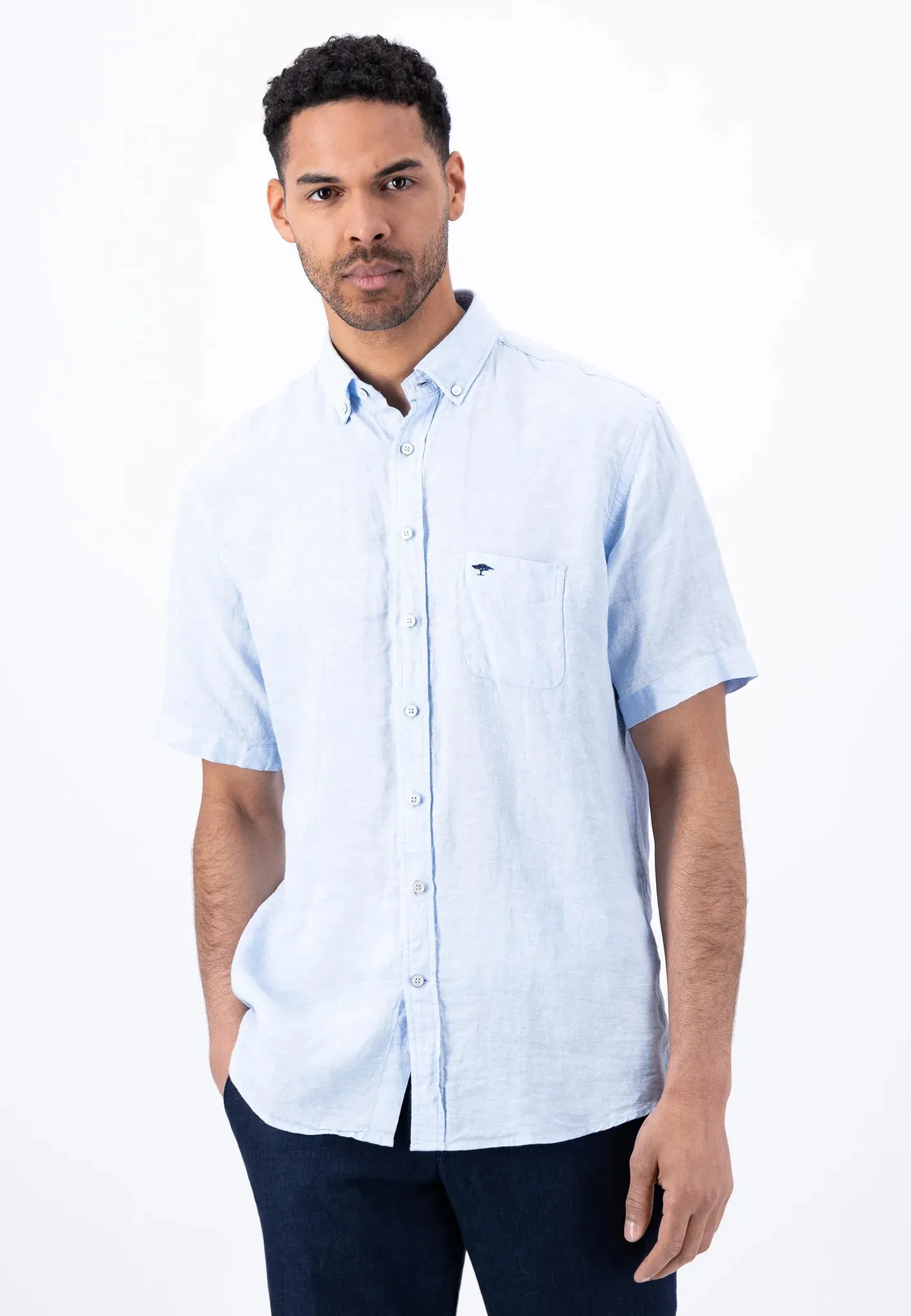 FYNCH HATTON Pure Linen Short-Sleeve Shirt - Men's – Summer Breeze