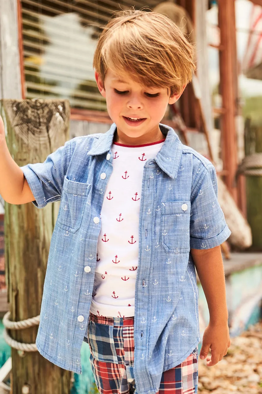 Hatley Nautical Anchors Boys Shirt