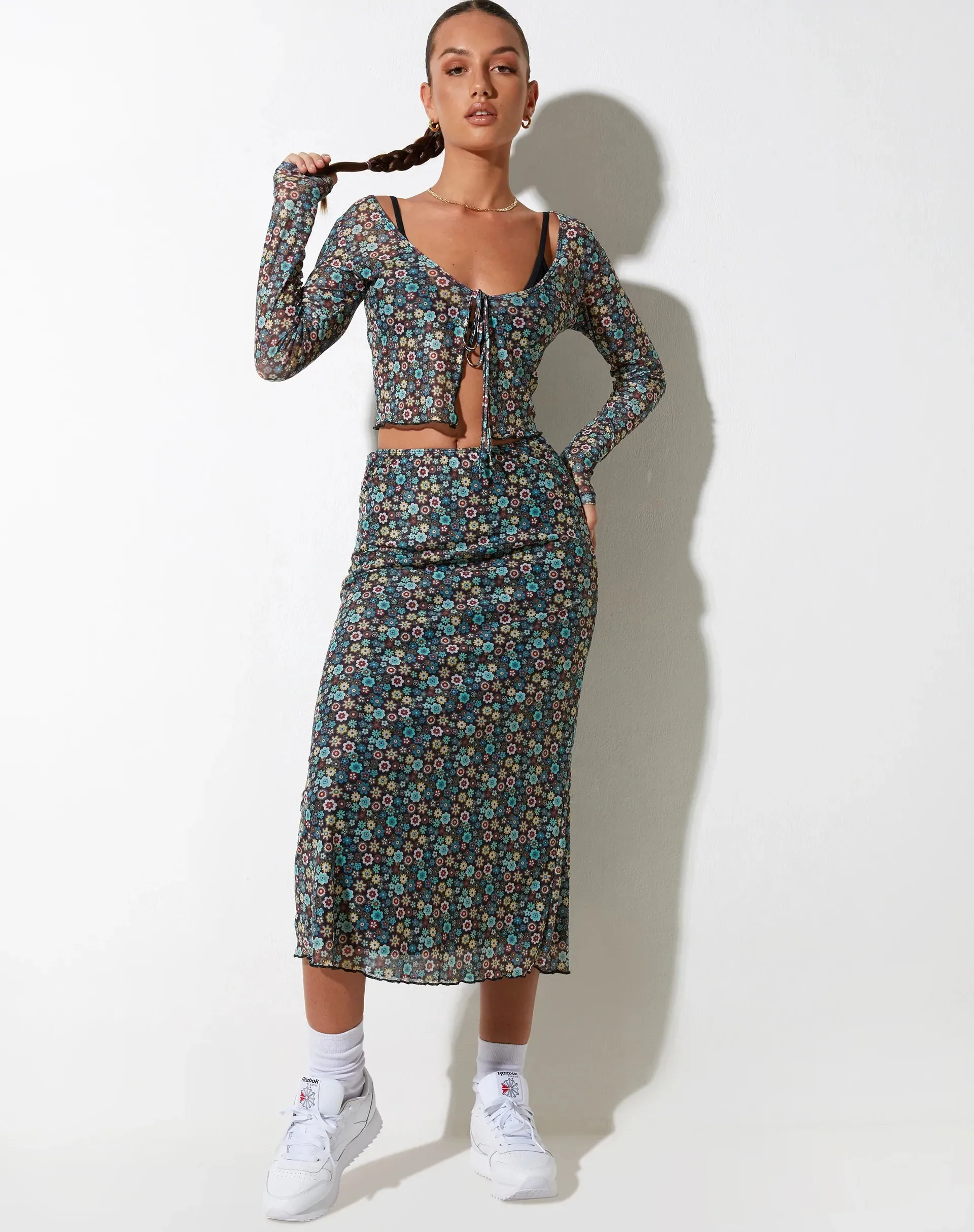 Henry Cropped Cardi in Folk Floral