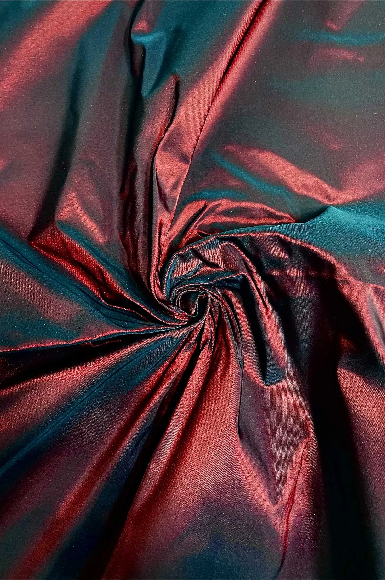 Italian Poly Taffeta Red Navy