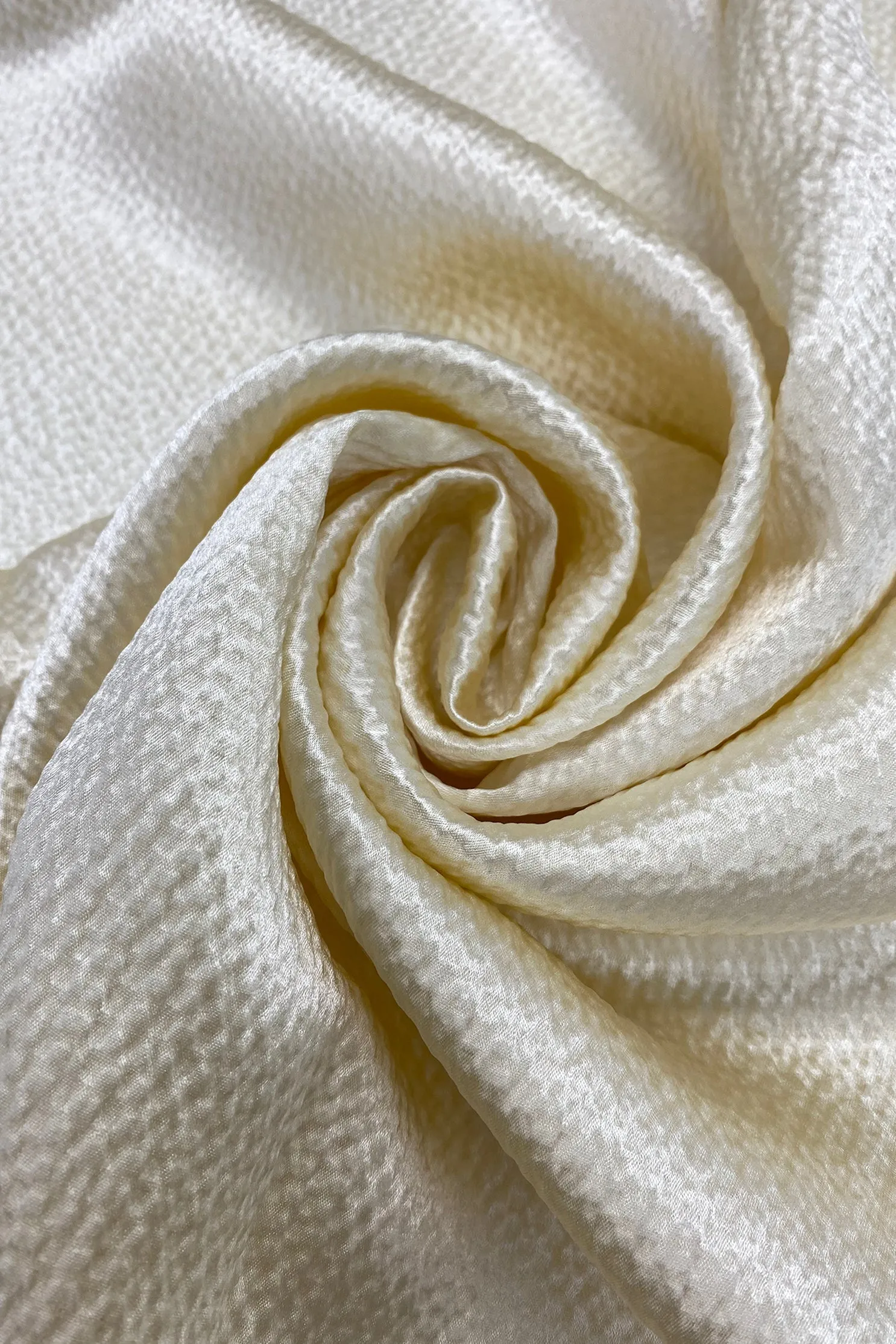 Ivory Hammered Silk Satin