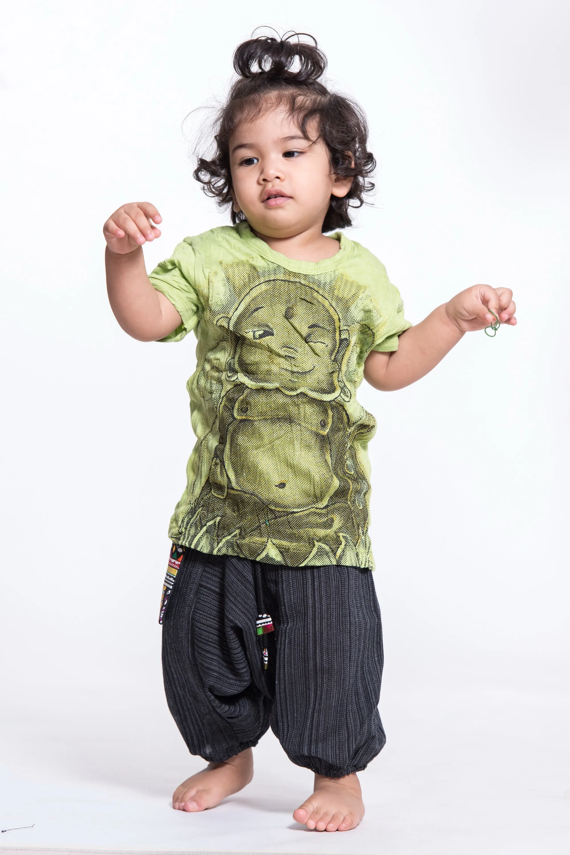 Kids Baby Buddha T-Shirt in Lime