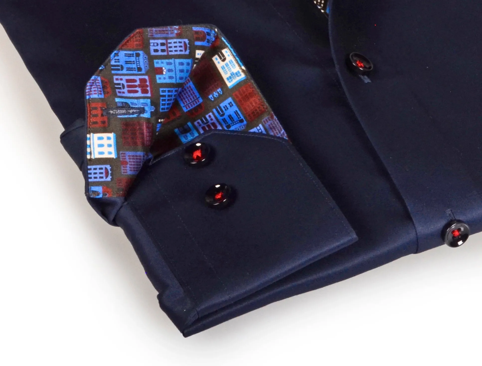 Legendary  Button-Up Shirt With Contrast Details // Navy // Contemporary Fit (Regular)