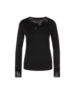 Marc Cain Sheer Embroidered Details Top