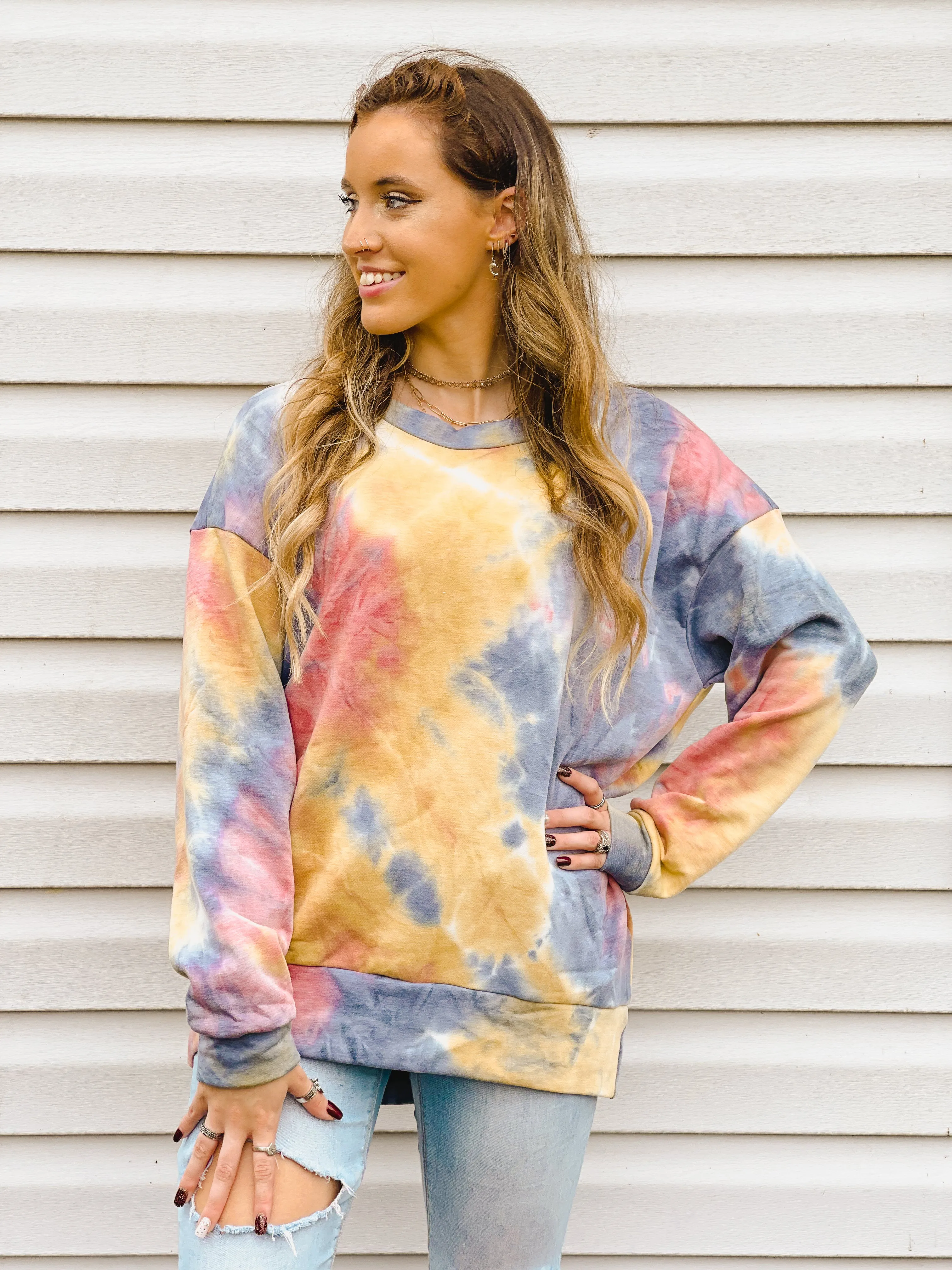 Mellow Morning Tie Dye Crewneck Pullover