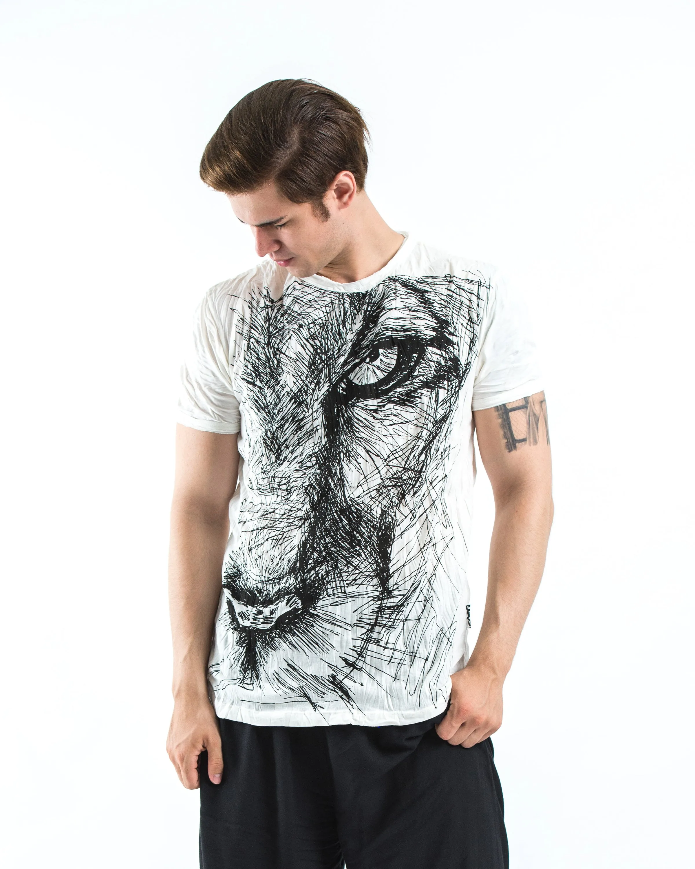 Mens Lions Eye T-Shirt in White