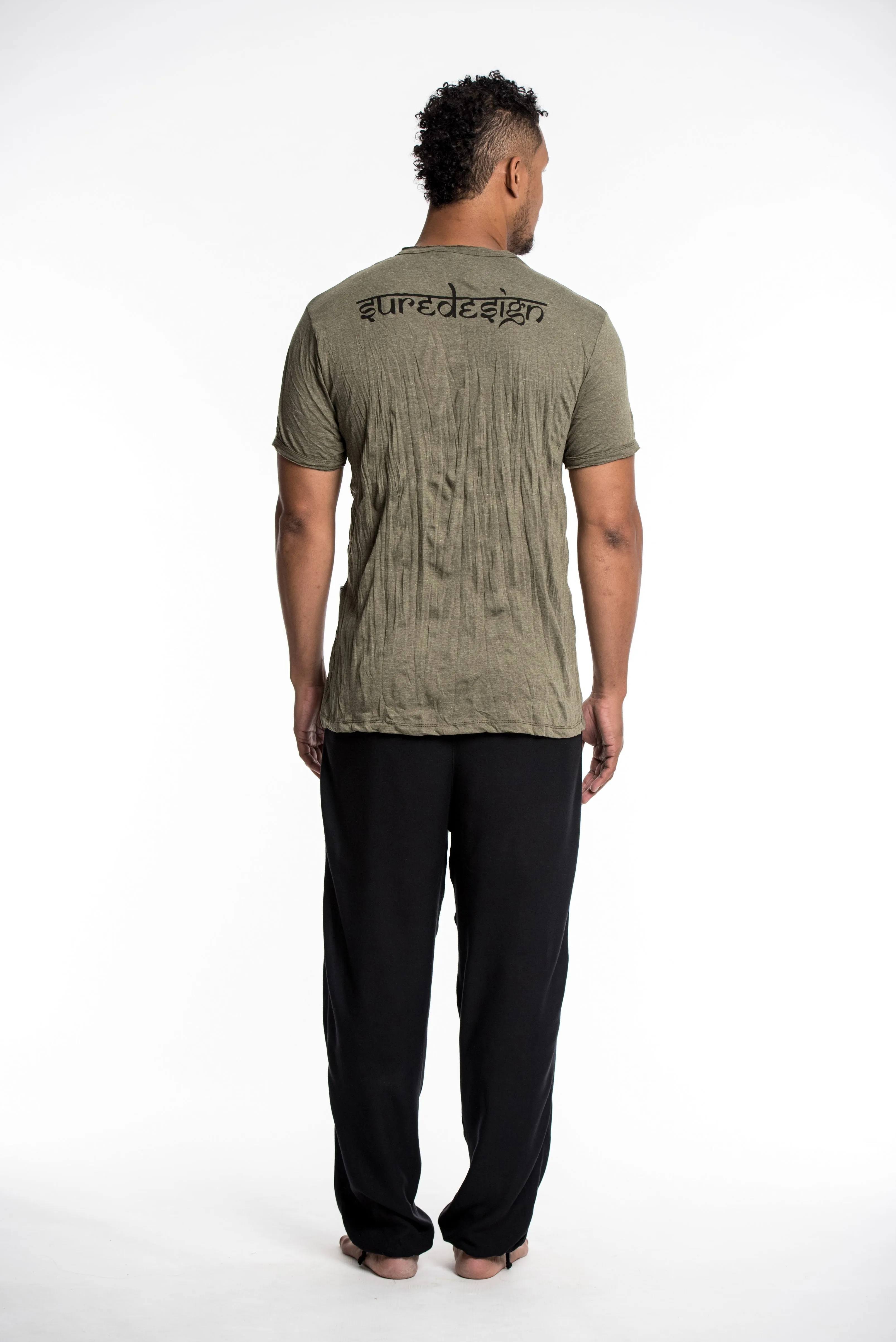 Mens Om Meditation Tree T-Shirt in Green