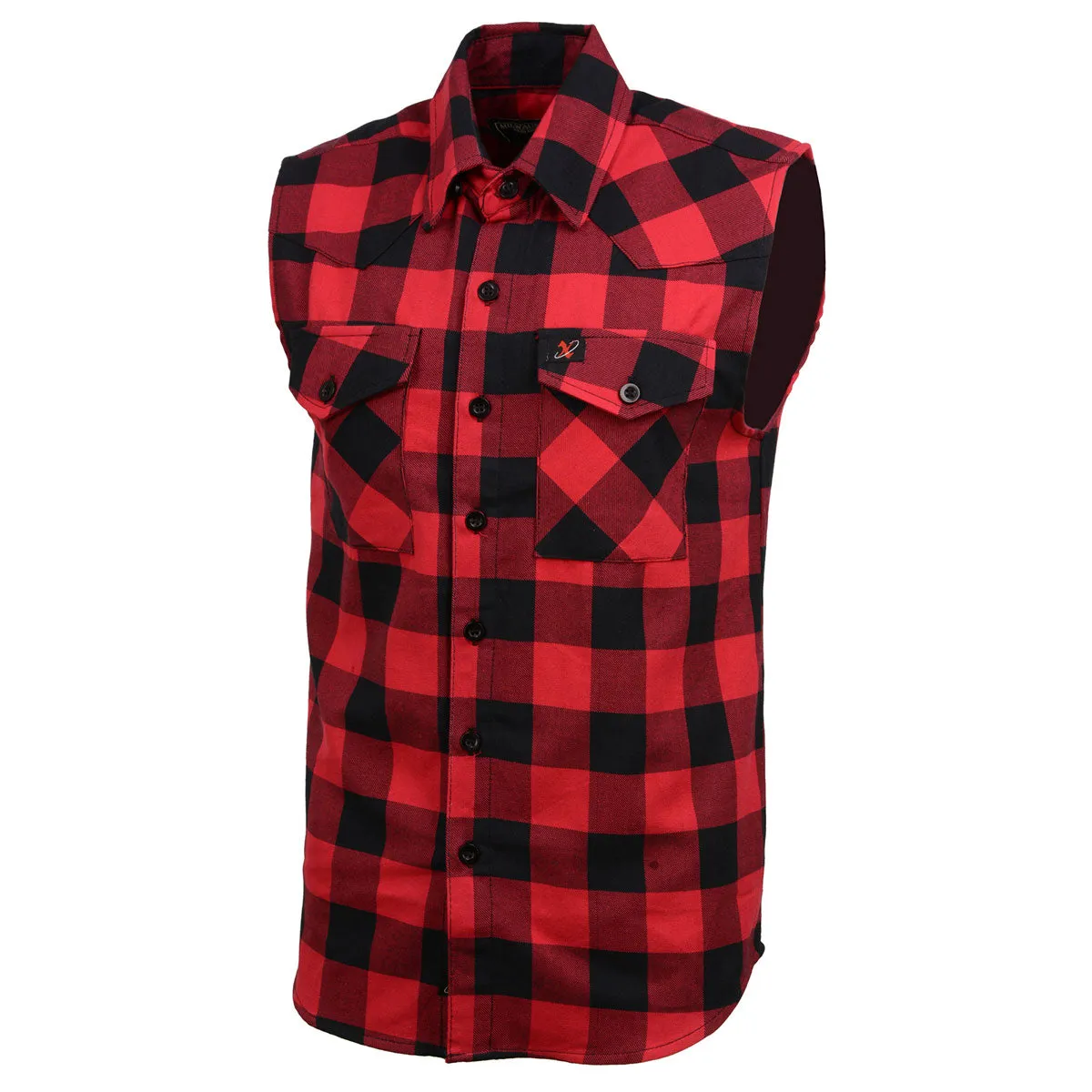 Milwaukee Leather MPM1649 Men’s Classic Black and Red Button-Down