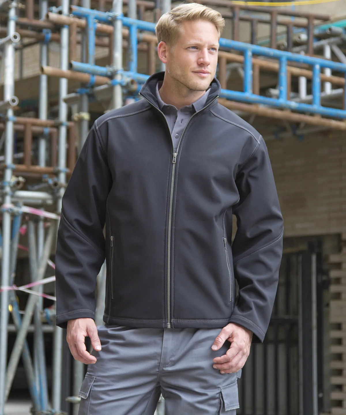 Navy - Treble stitch softshell