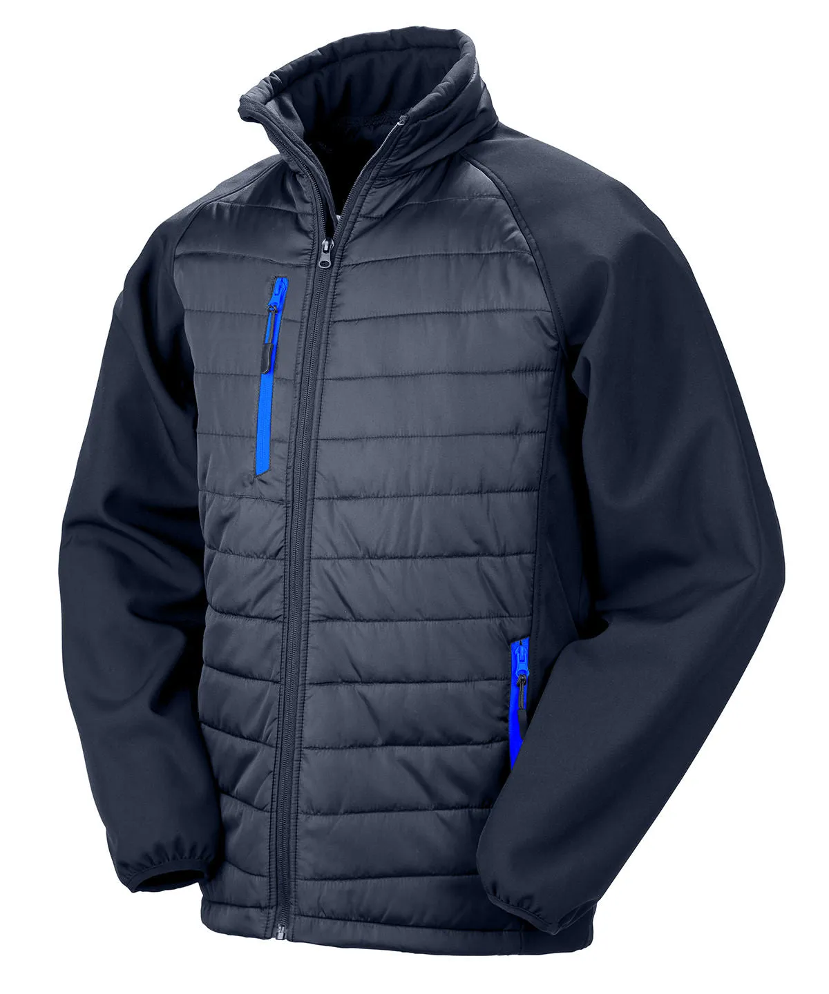 Navy/Royal* - Compass padded softshell jacket