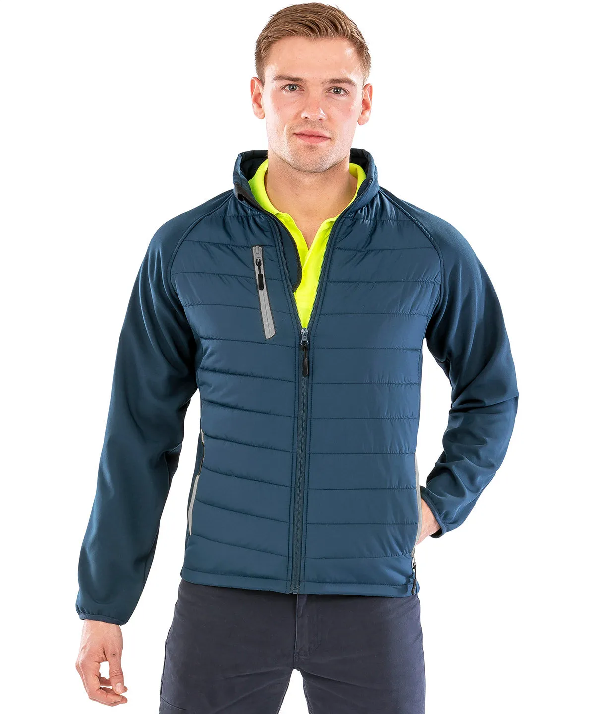 Navy/Royal* - Compass padded softshell jacket