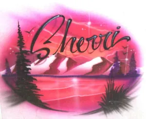 Personalized Mountain & Lake Airbrushed Design