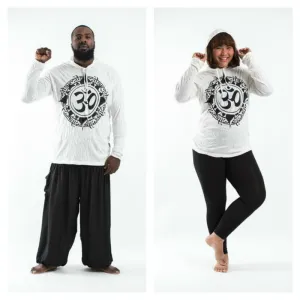 Plus Size Unisex Infinitee Om Hoodie in White