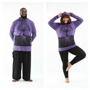 Plus Size Unisex Tree of Life Hoodie in Purple