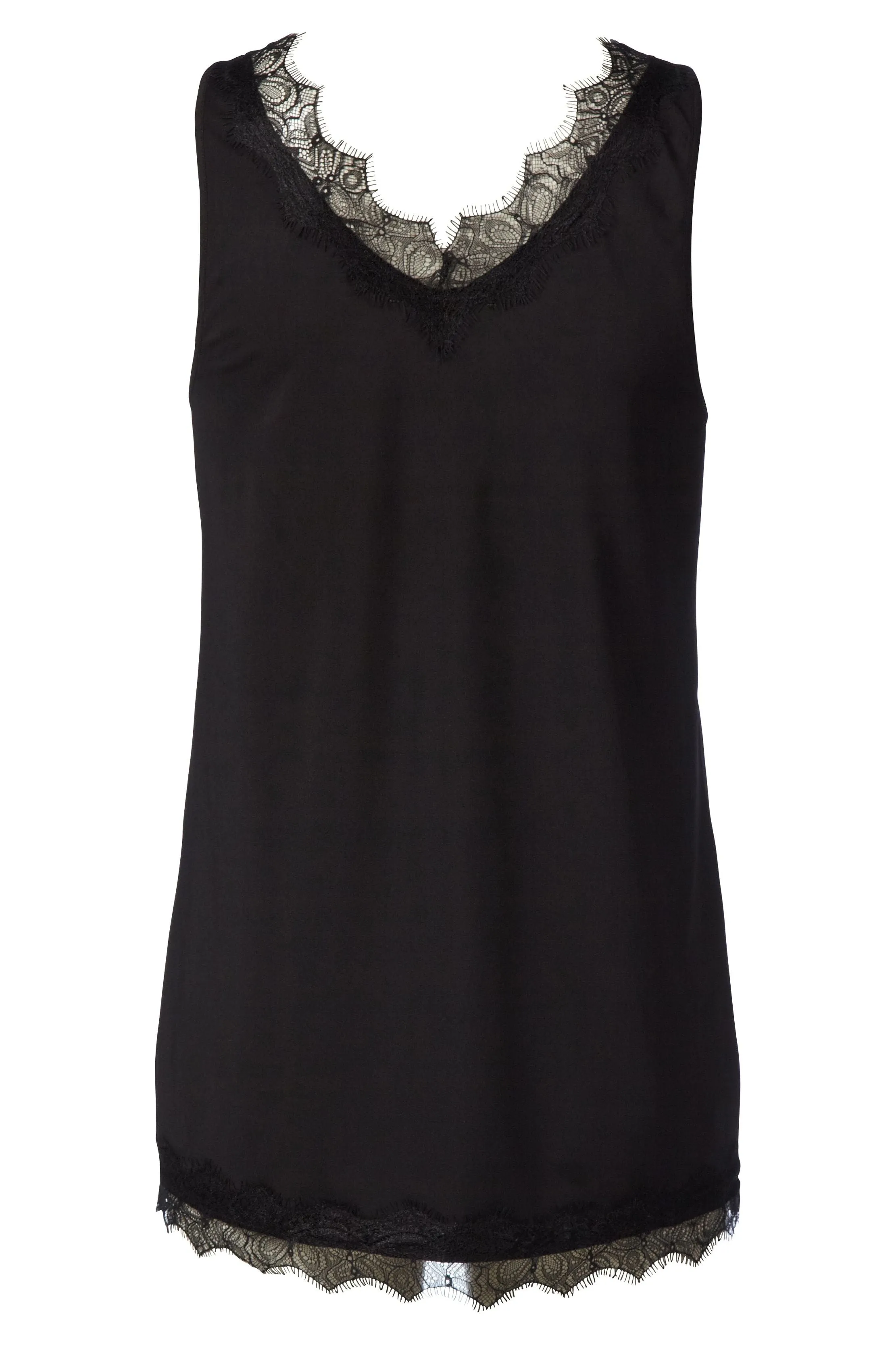 Rosemunde Billie Tank Top With Elegant Lace 4220 | 010 Black