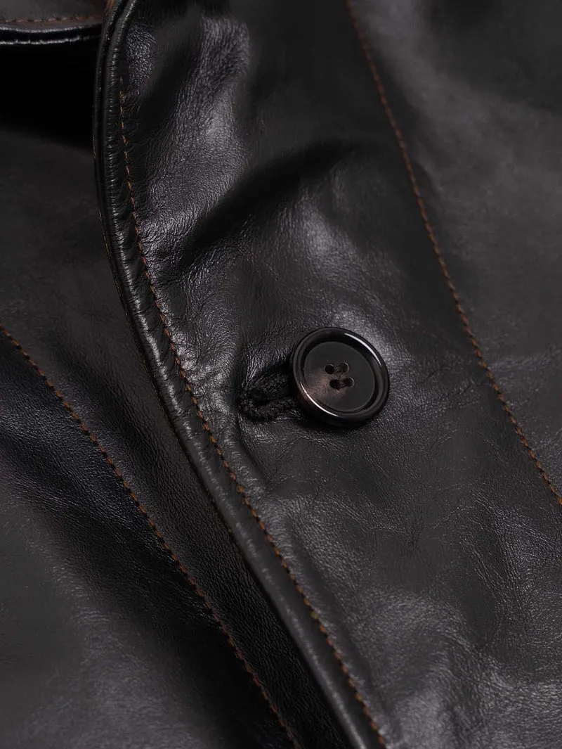 Shangri-La Heritage “Cossack” Black Horsehide Leather Jacket