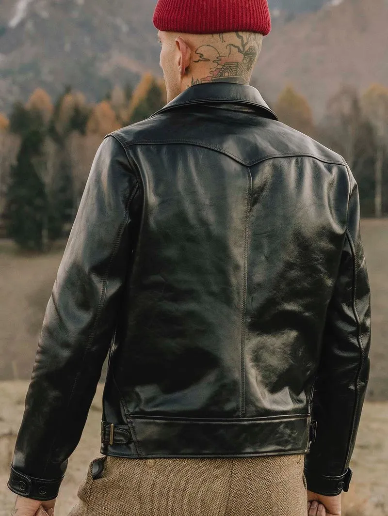 Shangri-La Heritage “Cossack” Black Horsehide Leather Jacket