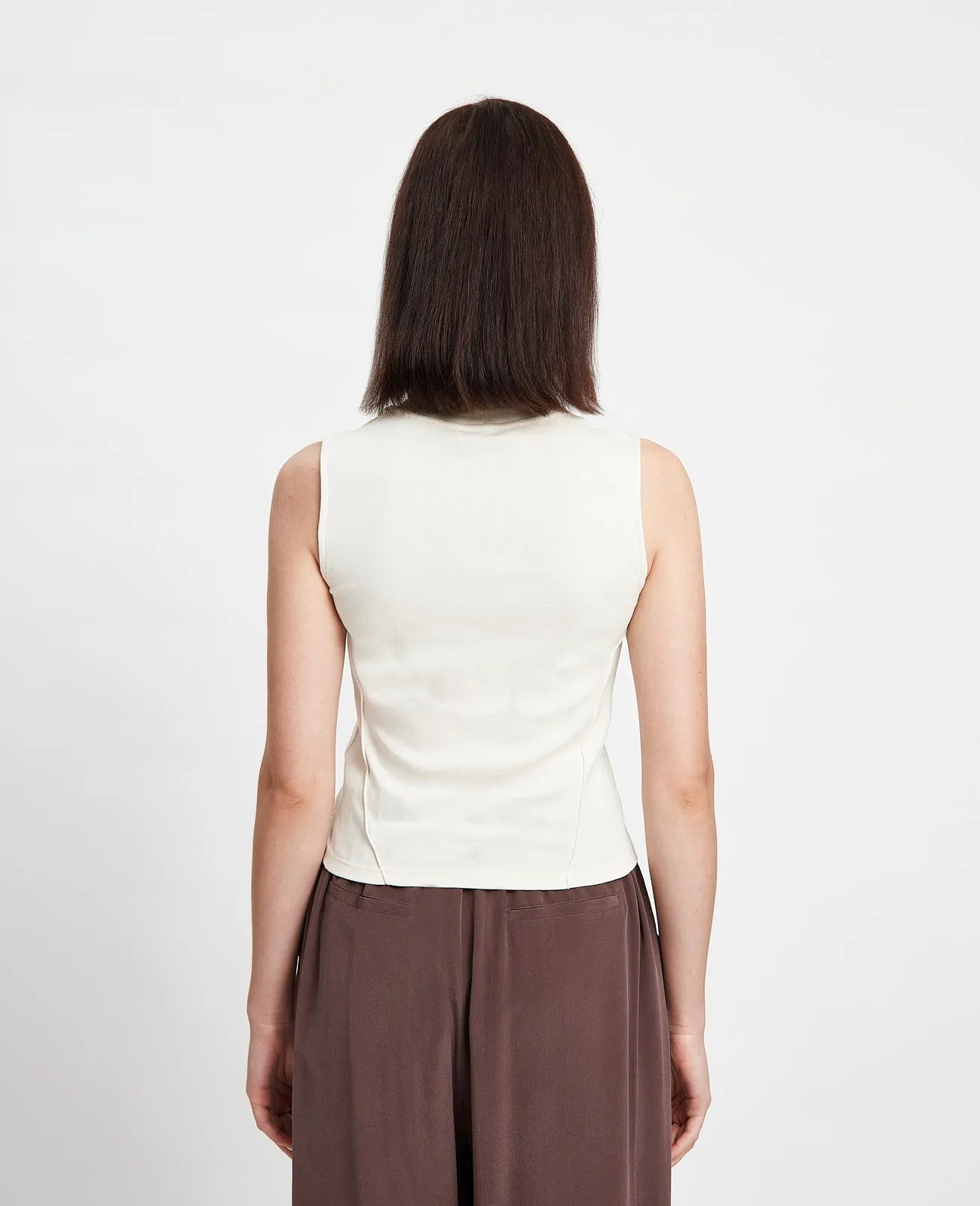 Supima Mock Neck Ribbed Tank