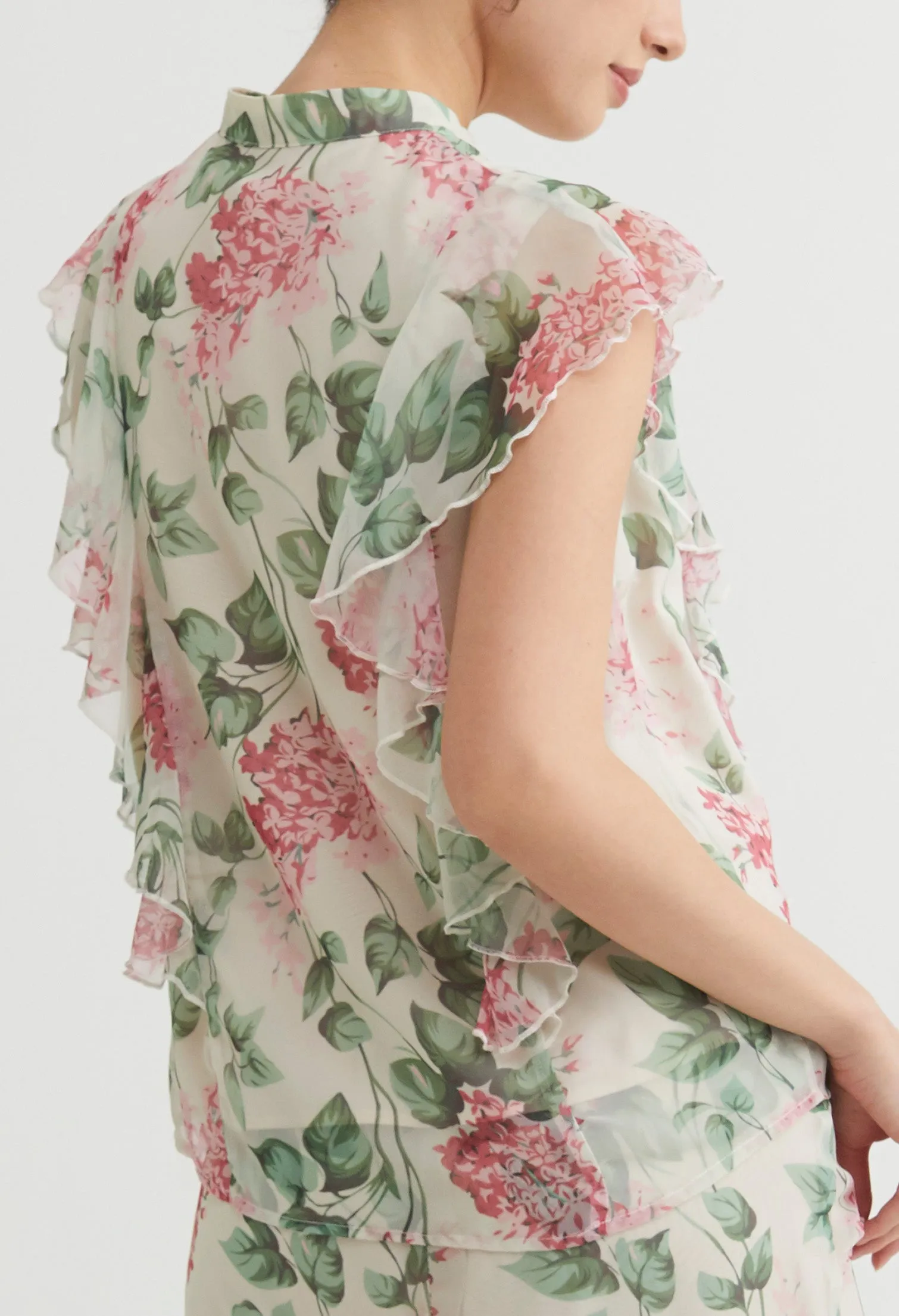 Sweetheart Floral Cap Sleeve Blouse