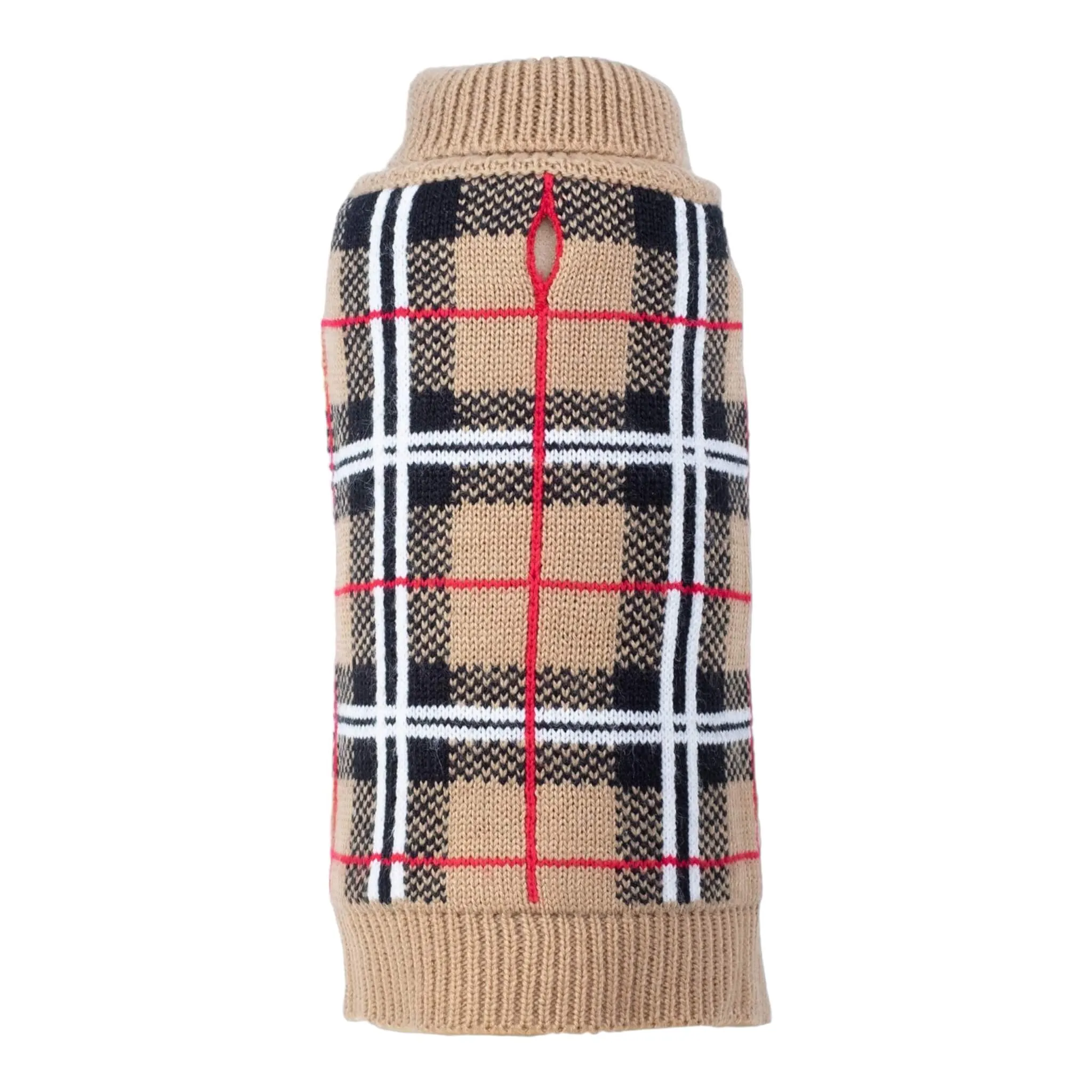 Tan Plaid Dog Sweater