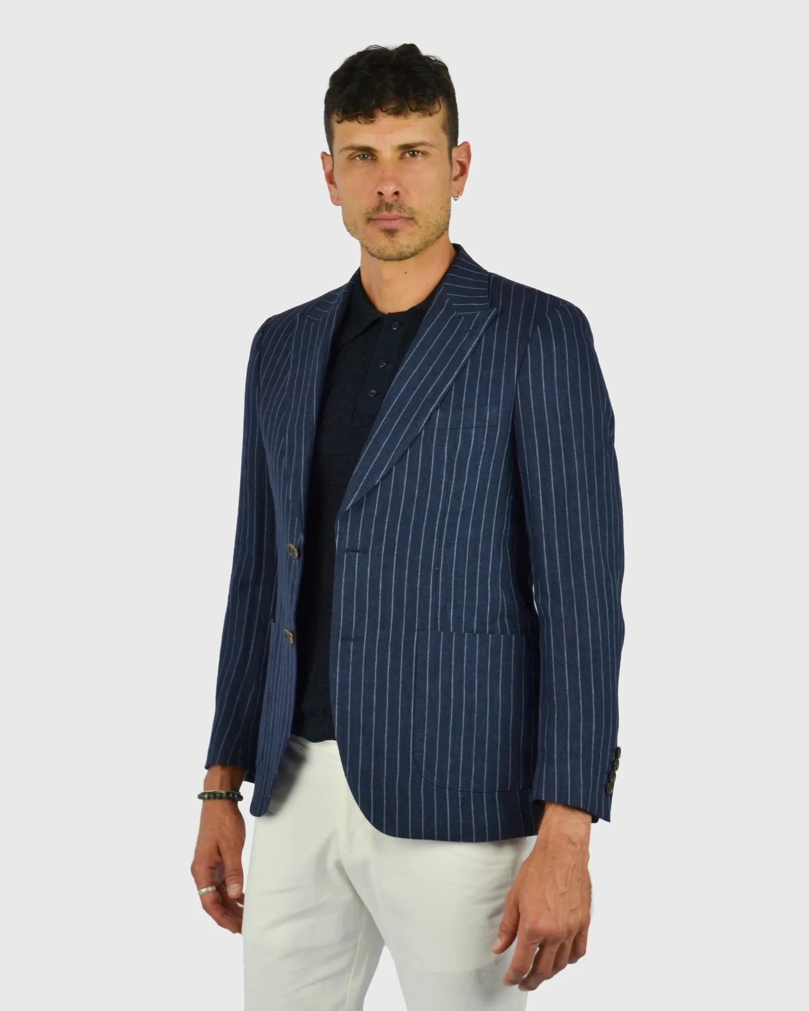 VINCENT & FRANKS VFFJO960-S NAVY STRIPE JACKET