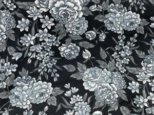 Vintage Flower - Printed Velvet Fabric